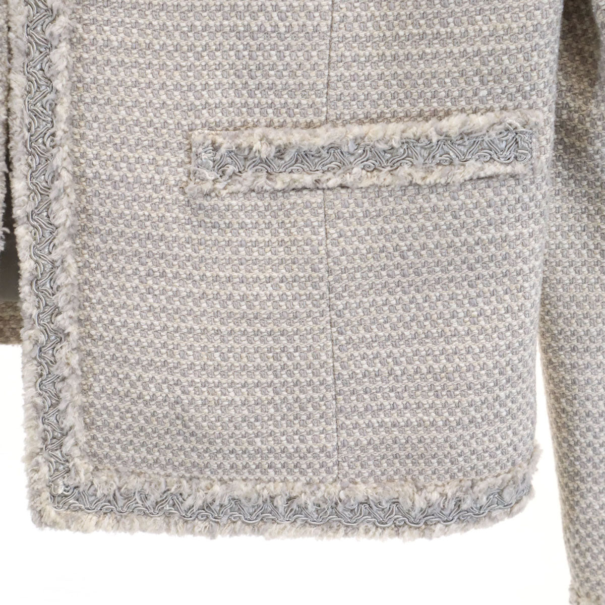 UNITED ARROWS GREEN LABEL RELAXING ユナイテッドアローズ グリーンレーベルリラクシング ノーカラージャケット 36 グレー レディース