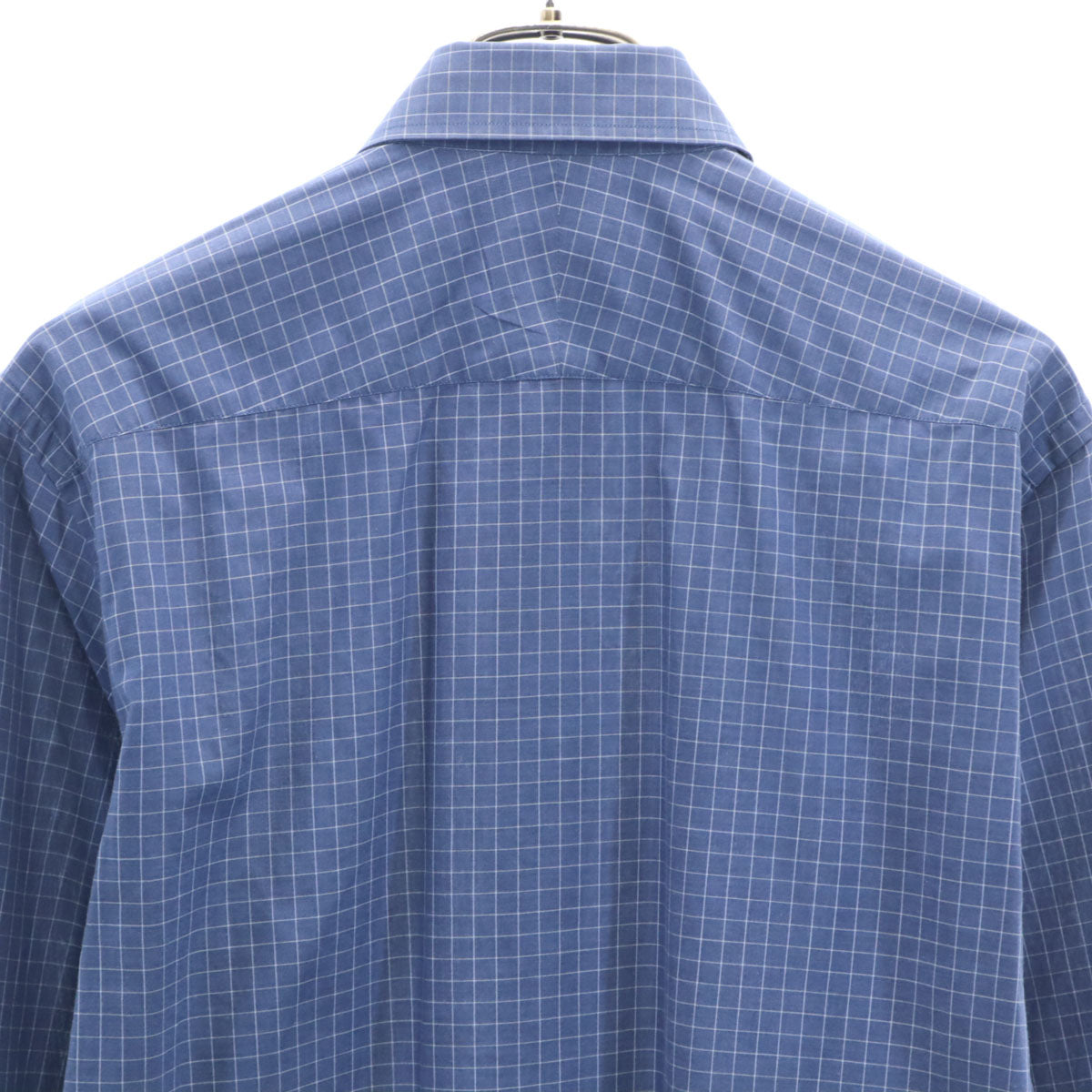 Dunhill ダンヒル チェック柄 長袖 エンジニアードフィット コットンシャツ S ネイビー メンズ