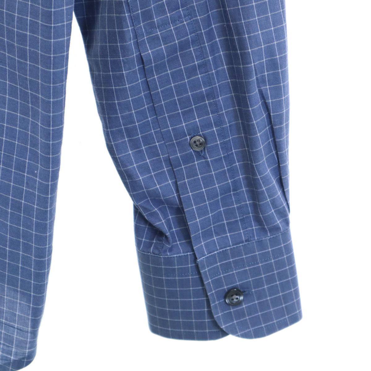 Dunhill ダンヒル チェック柄 長袖 エンジニアードフィット コットンシャツ S ネイビー メンズ