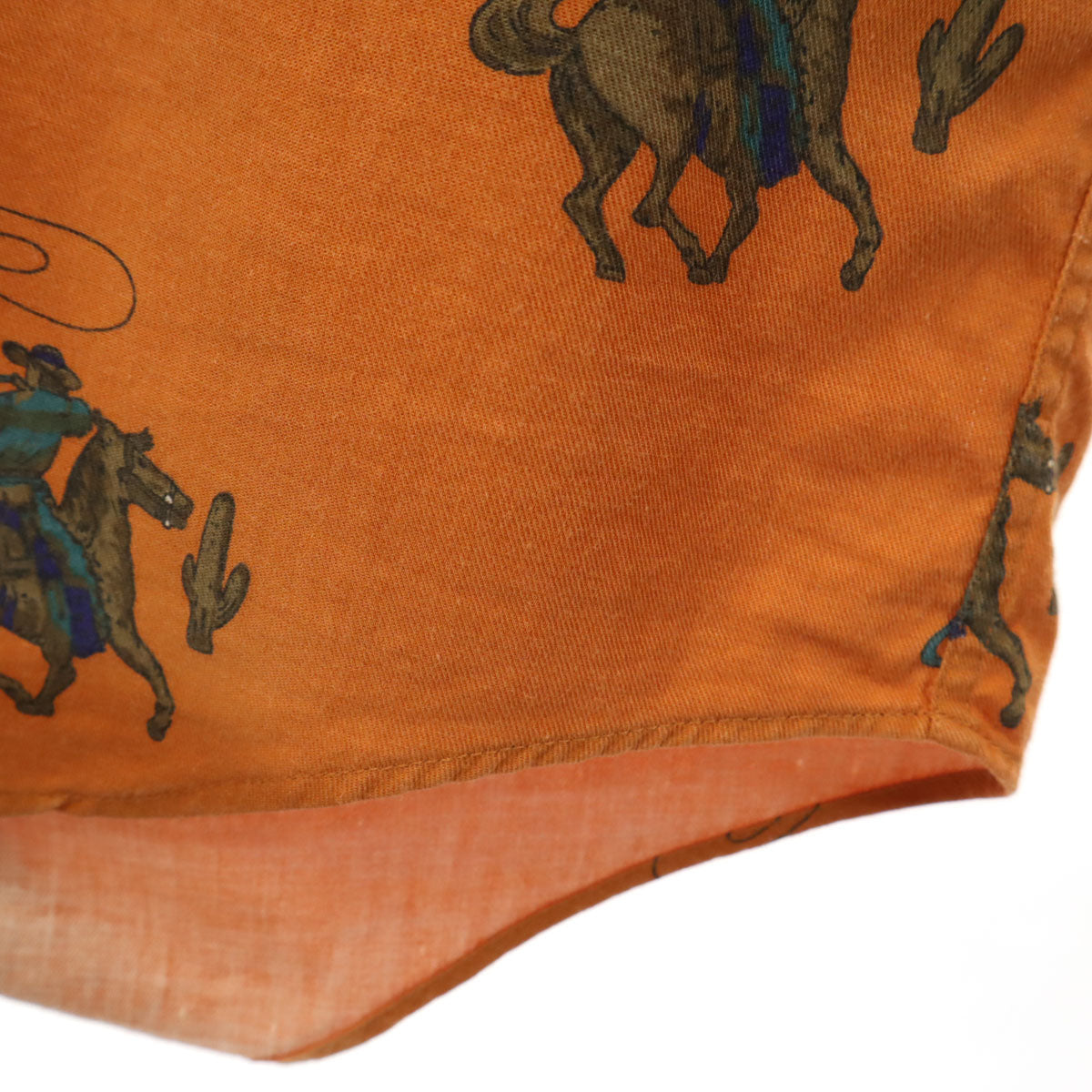 GAP ギャップ 90s オールド 紺タグ カウボーイ柄 長袖 ボタンダウンシャツ L オレンジ メンズ