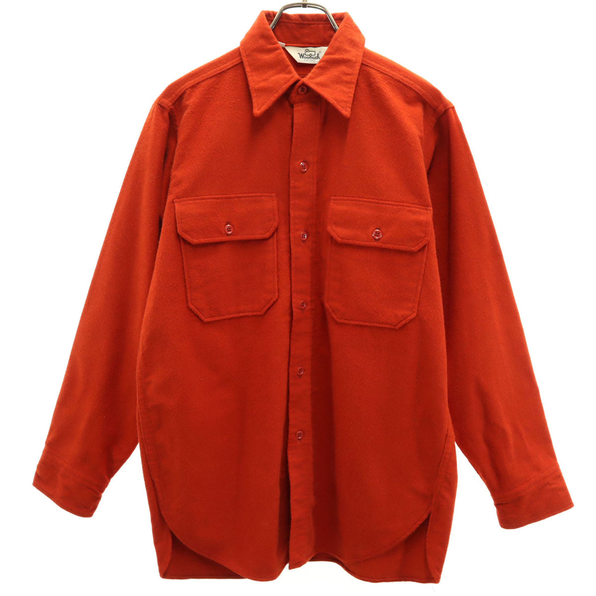 WOOLRICH ウールリッチ 70s ヴィンテージ USA製 白タグ 長袖 シャモアクロス シャツ M レッド アウトドア メンズ
