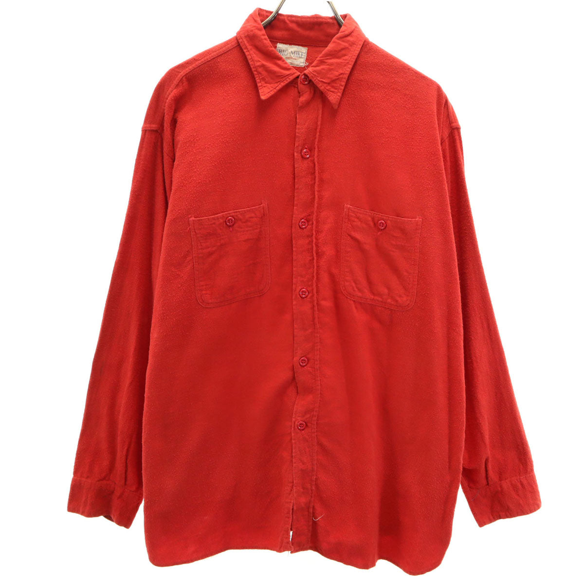 ビッグマイク 70s ヴィンテージ 長袖 コットンシャツ 17 レッド メンズ