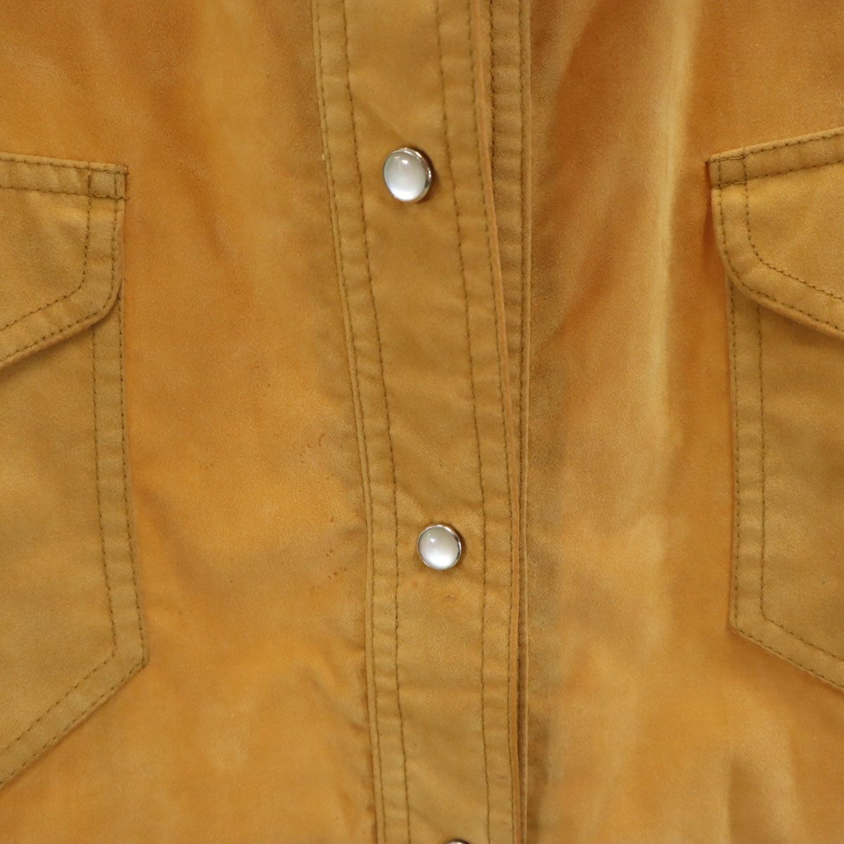 VINTAGE ヴィンテージ 70s 長袖 スエード シャツ マスタード レディース