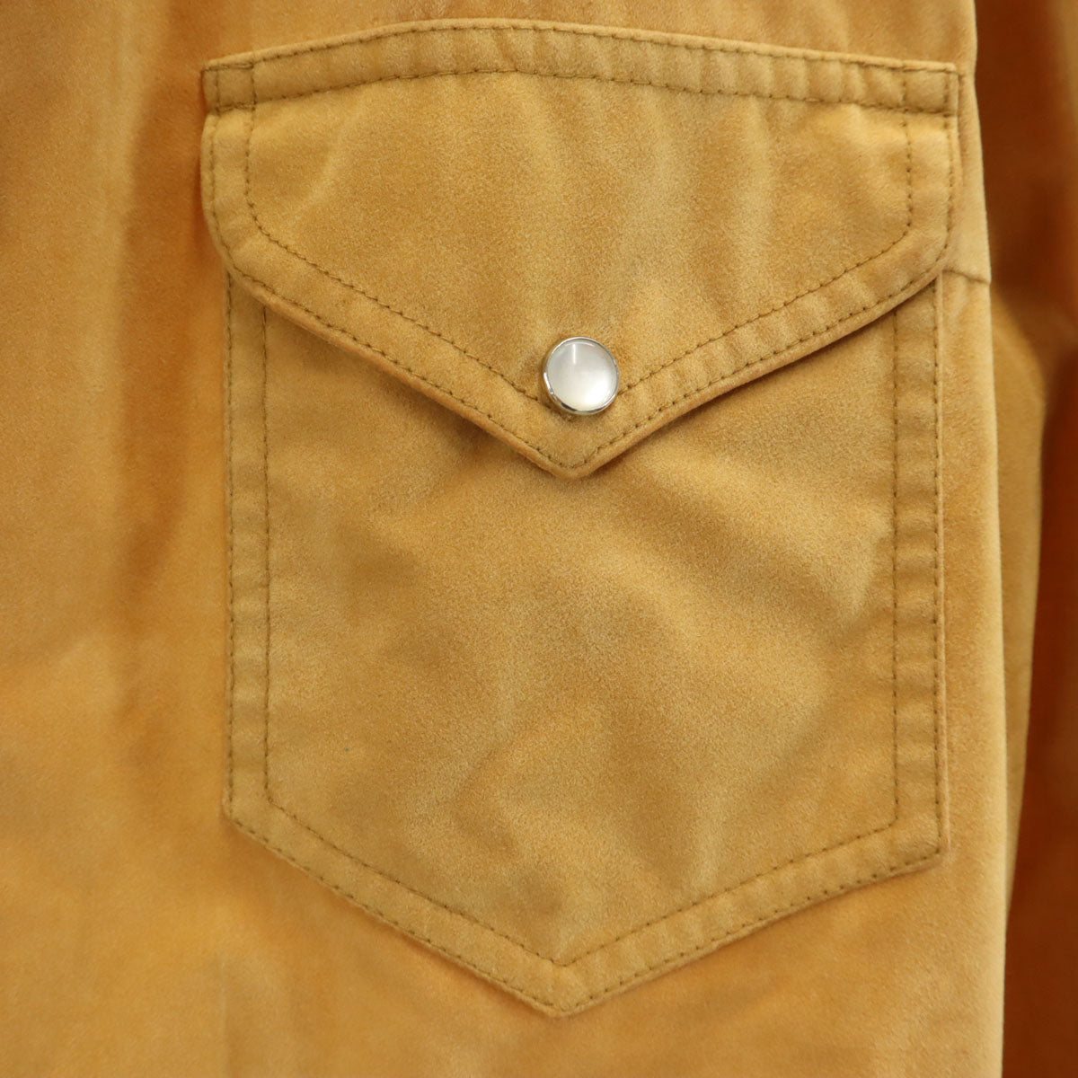 VINTAGE ヴィンテージ 70s 長袖 スエード シャツ マスタード レディース