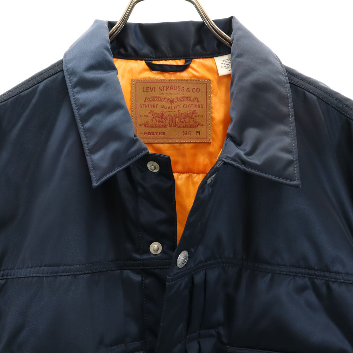 Levi's リーバイス トラッカー ジャケット M ネイビー ×PORTER 右胸ポケットの欠損 メンズ