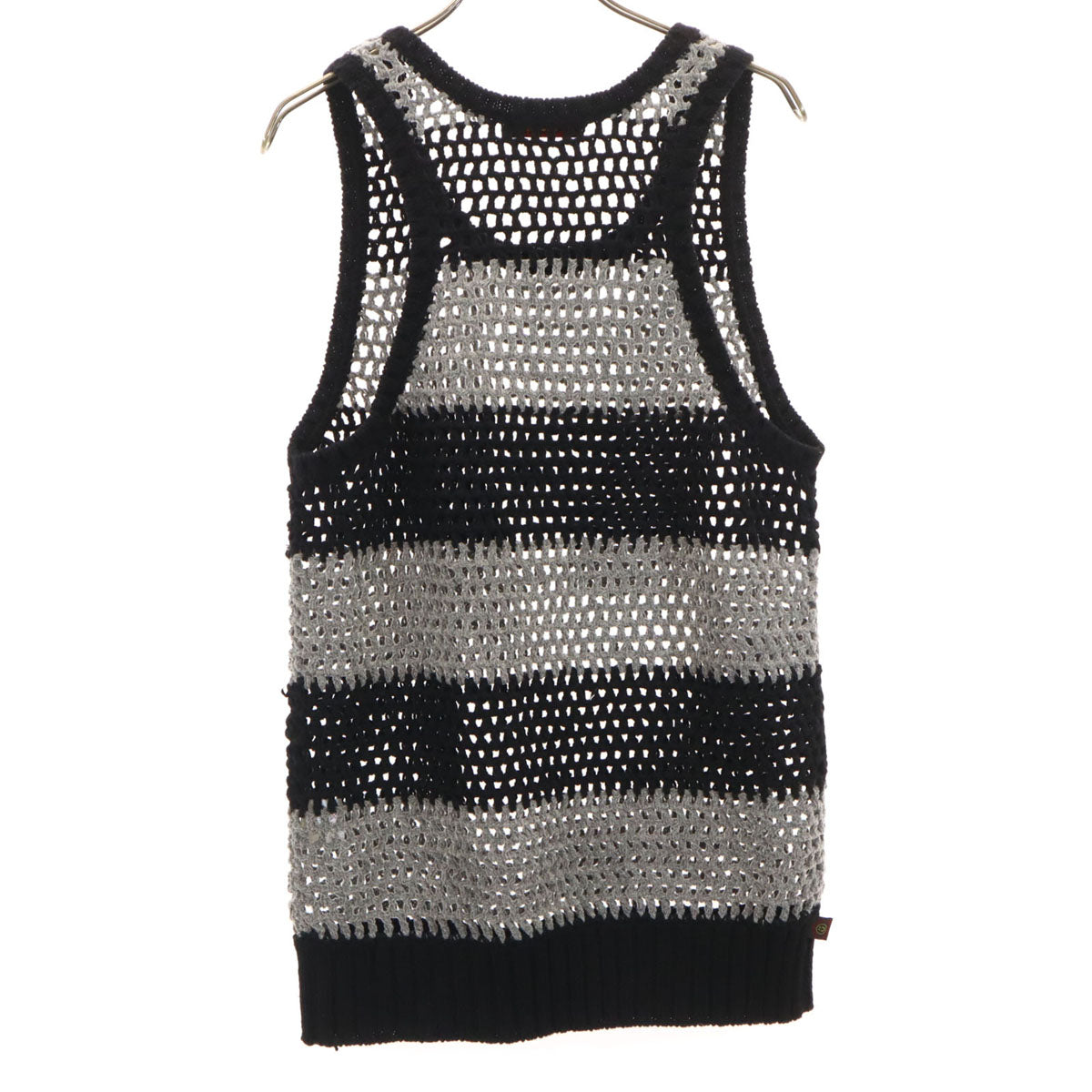HYSTERIC GLAMOUR ヒステリックグラマー ノースリーブ クロシェ ニット FREE ブラック メッシュ レディース