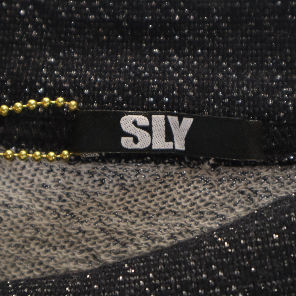 未使用 SLY スライ フレンチスリーブ ボートネック カットソー 1 ブラック ラメ レディース