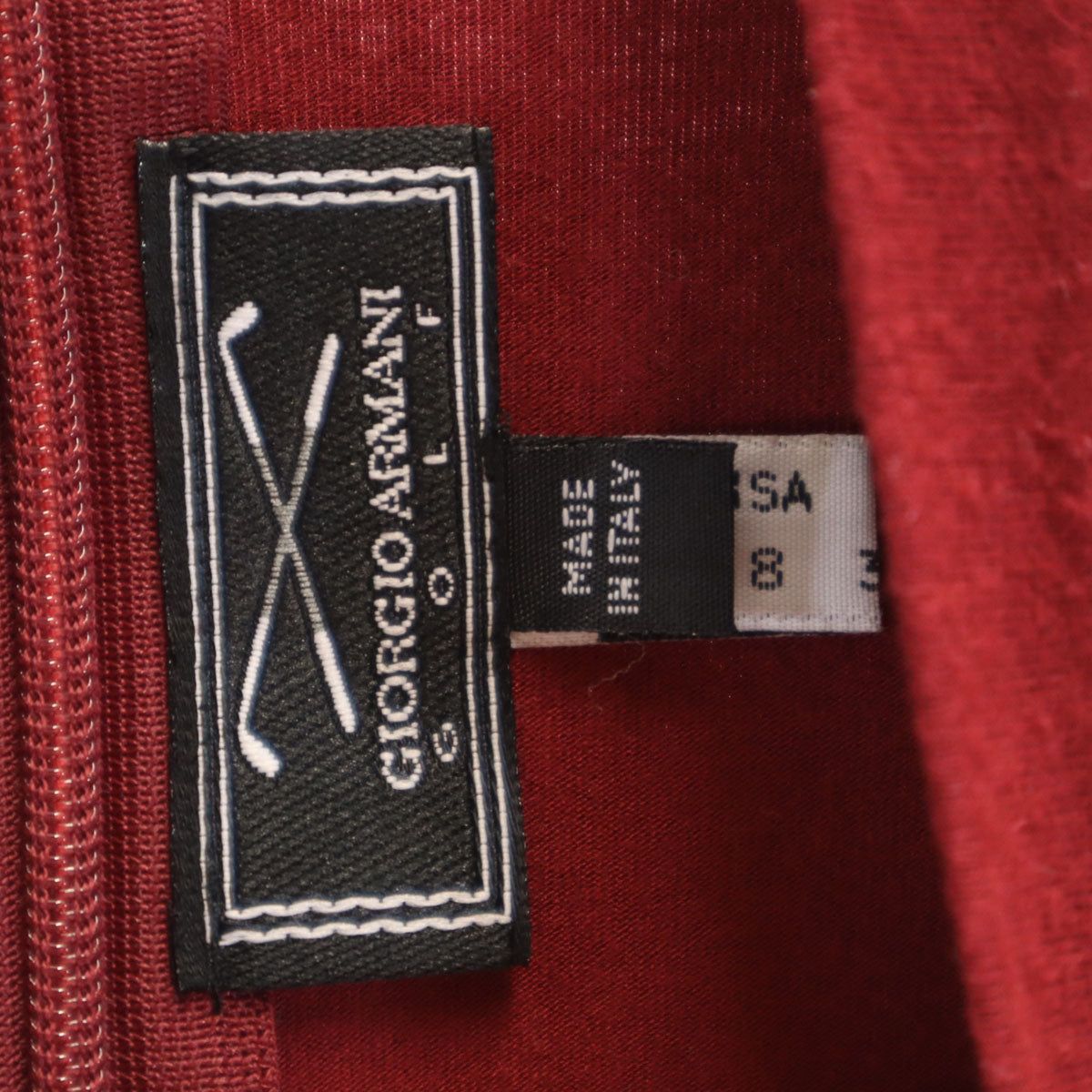 GIORGIO ARMANI GOLF ジョルジオアルマーニ ゴルフ イタリア製 長袖 カットソー 42 レッド レディース