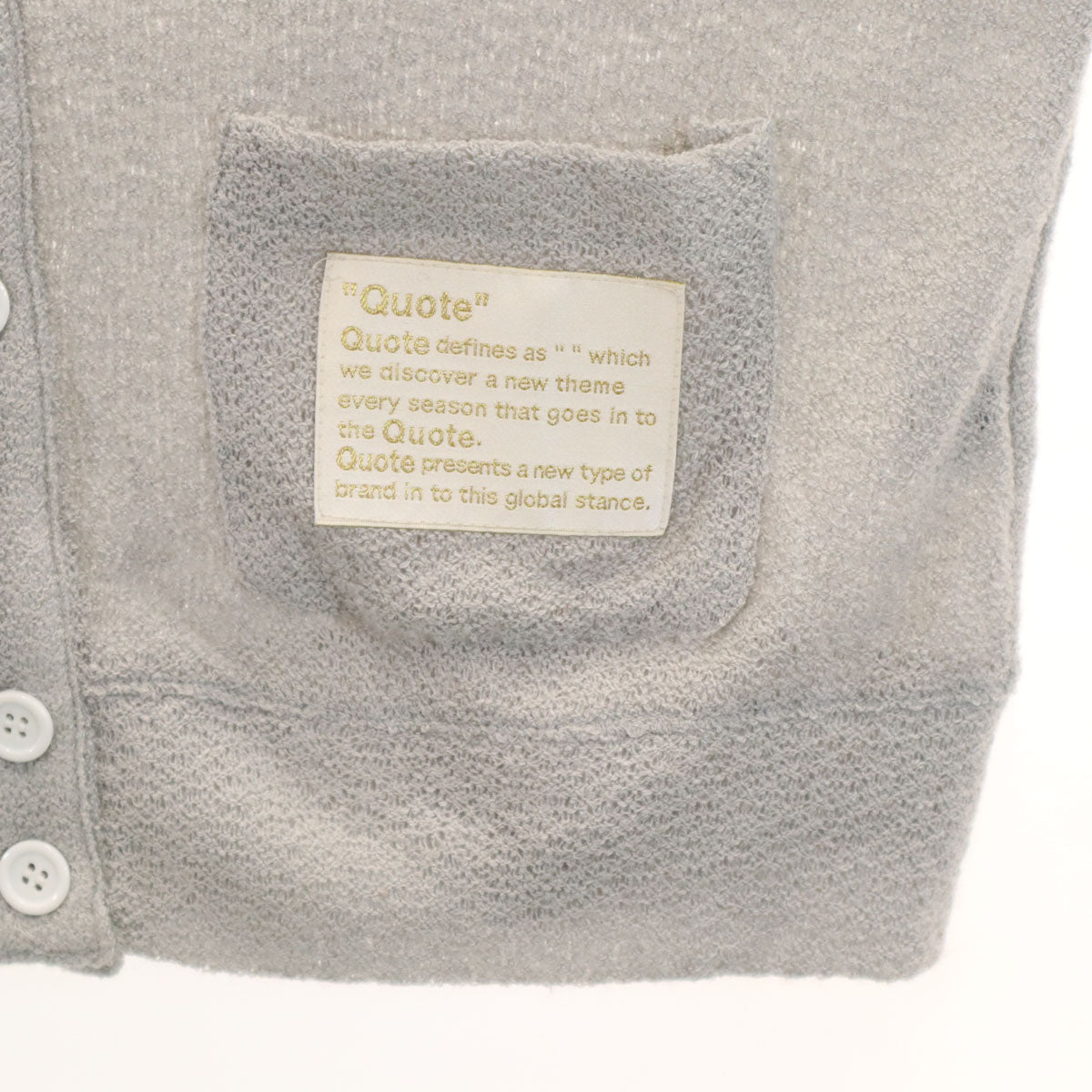 美品 QUOTE クオート 長袖 Vネック ニットカーディガン M グレー メンズ