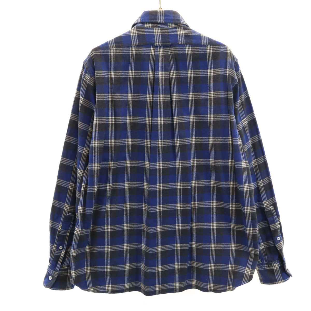 SHIPS シップス USA製 チェック柄 長袖 ネルシャツ L ブルー メンズ