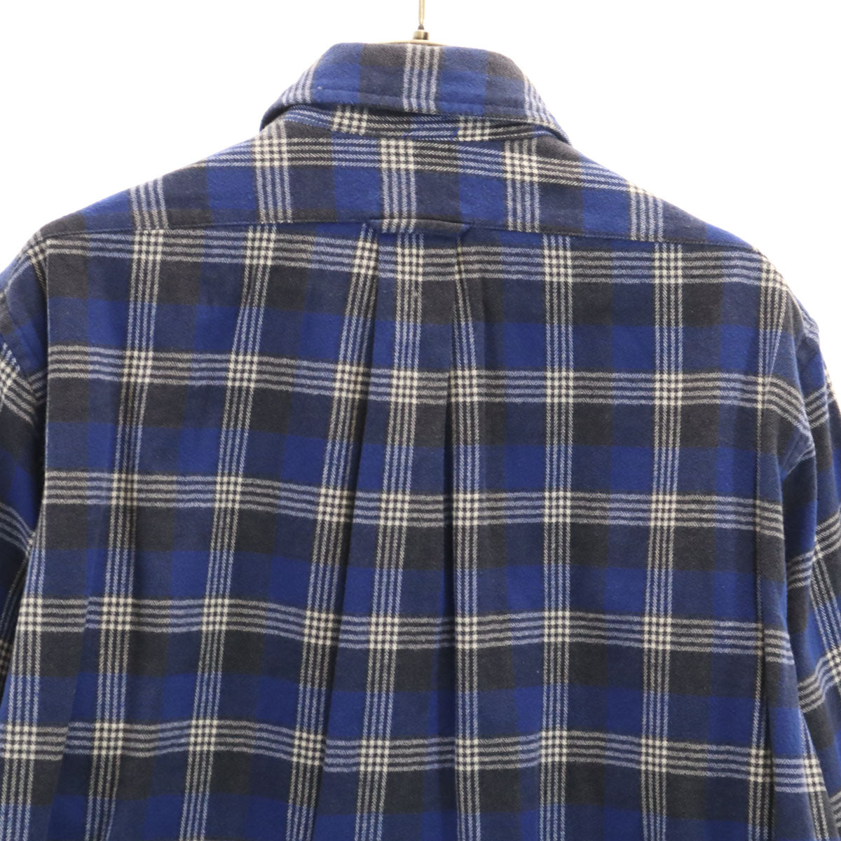 SHIPS シップス USA製 チェック柄 長袖 ネルシャツ L ブルー メンズ