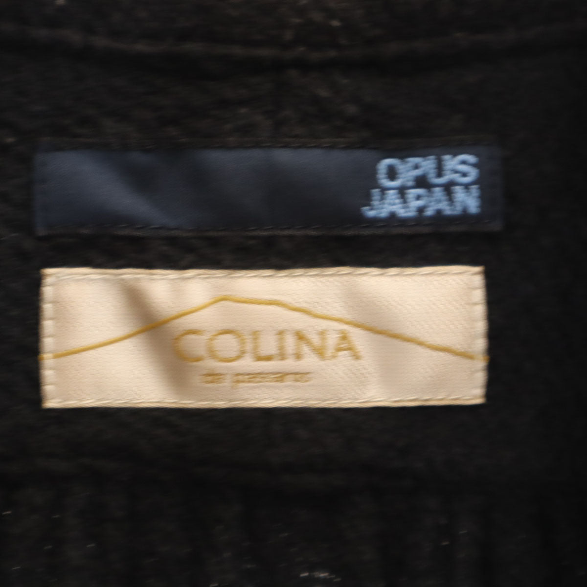 COLINA コリーナ OPUS JAPAN オーパスジャパン別注 日本製 長袖 手紡ぎ グランパ シャツ M ブラック メンズ