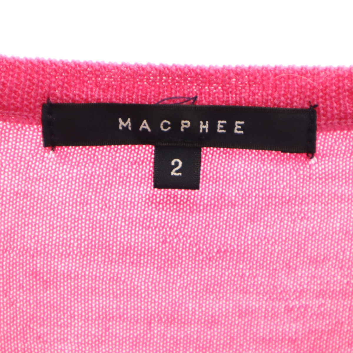 MACPHEE マカフィー 長袖 ニットカーディガン 2 ピンク レディース