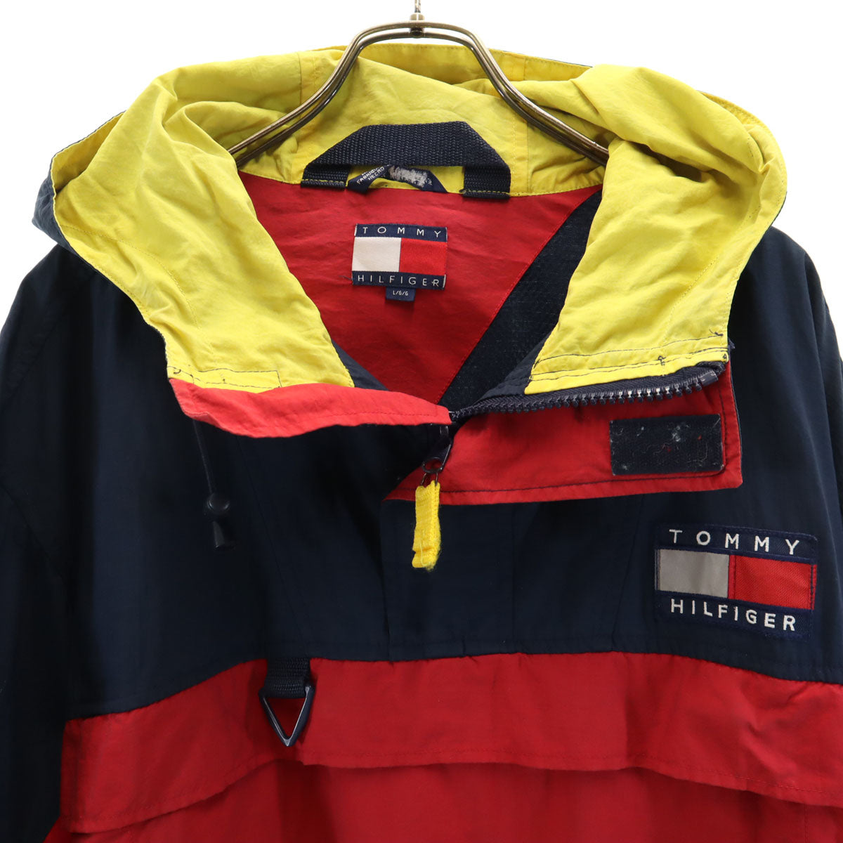 TOMMY HILFIGER トミーヒルフィガー 90s オールド フラッグタグ プルオーバー ナイロンジャケット L フーディー メンズ