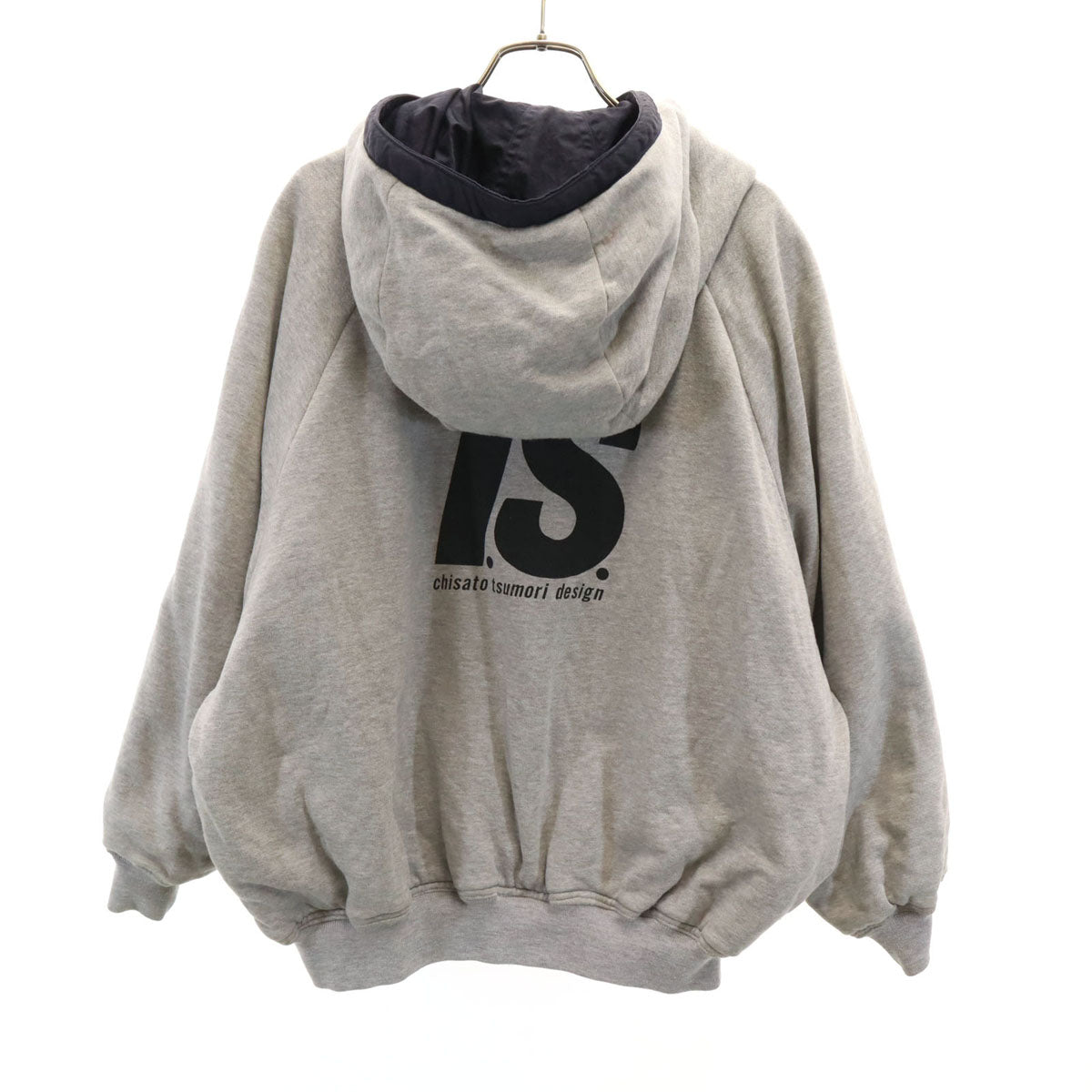 I.S. ISSEY MIYAKE アイエス イッセイミヤケ 80s 日本製 ヴィンテージ 長袖 リバーシブル ジップパーカー 9 ネイビー レディース