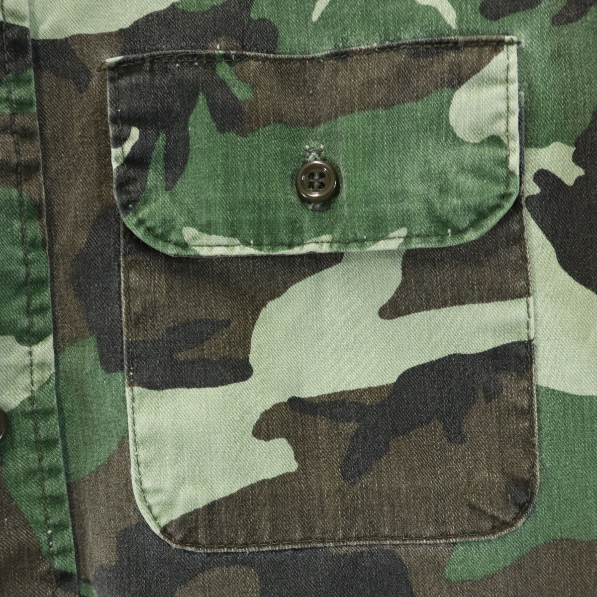 FIVE BROTHER ファイブブラザー 80s ヴィンテージ USA製 迷彩柄 長袖 ボタンダウンシャツ S カーキ メンズ