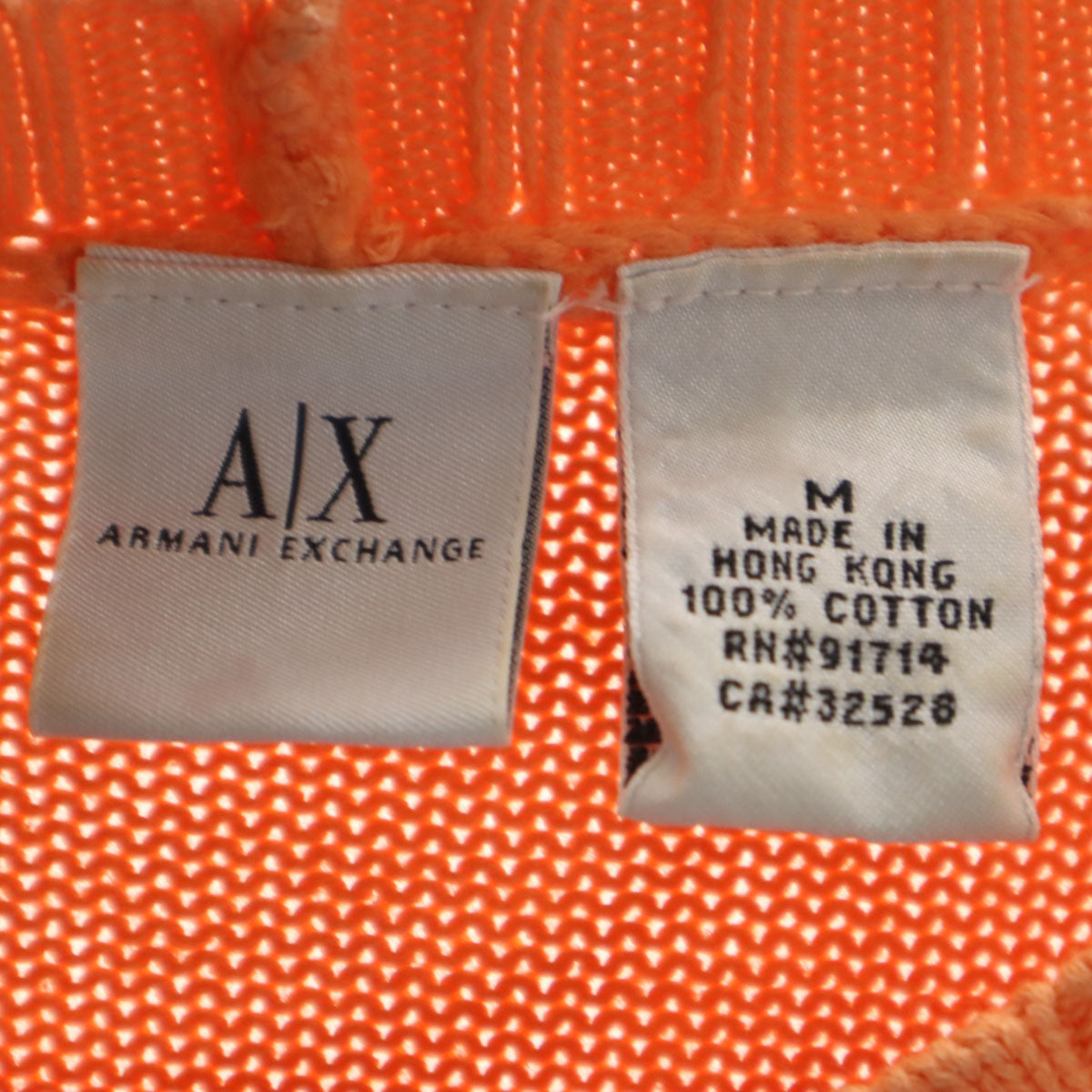 ARMANI EXCHANGE アルマーニエクスチェンジ 90s オールド グラデーション 長袖 ニット M オレンジ セーター メンズ