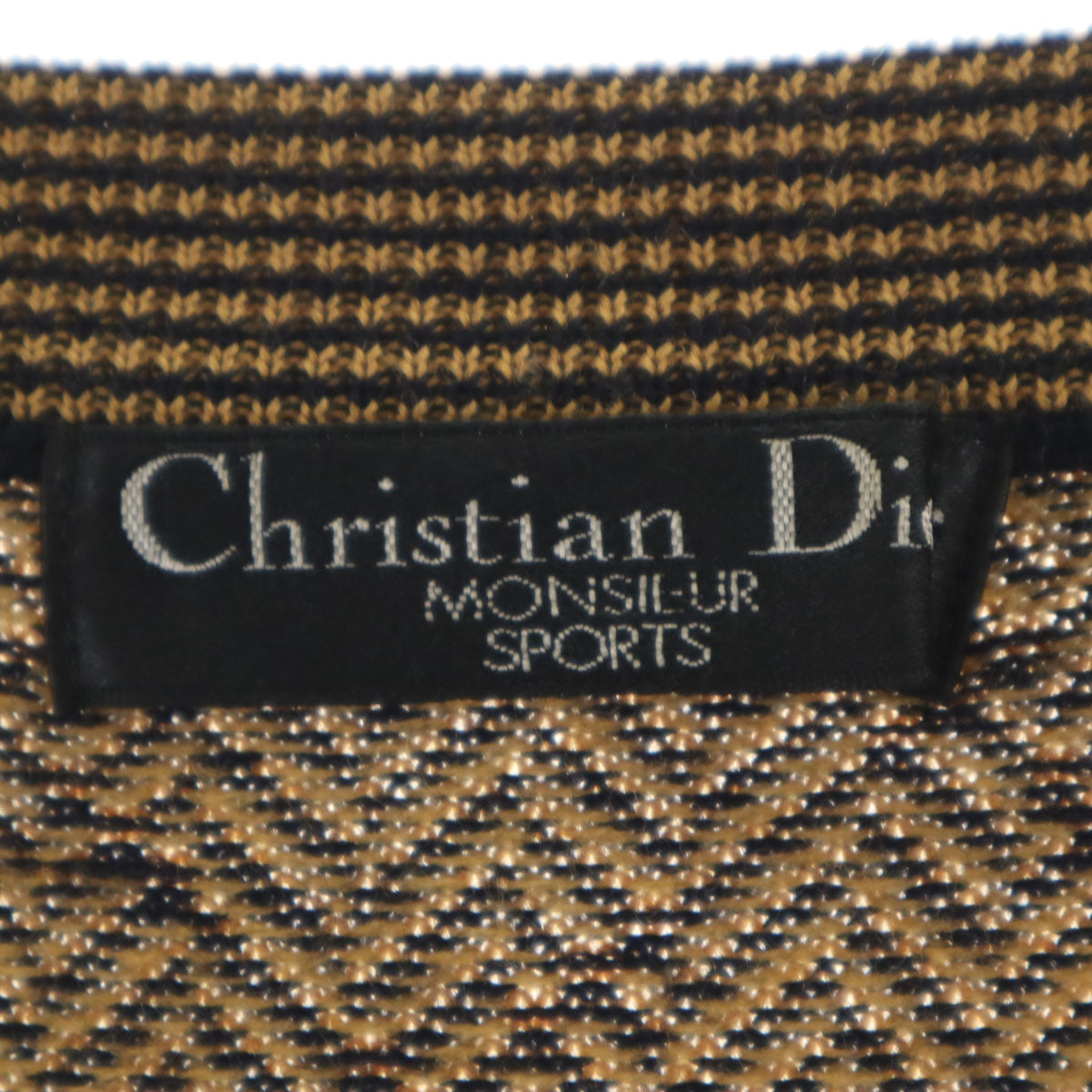 Christian Dior MONSIEUR SPORTS クリスチャンディオール ムッシュ スポーツ 90s オールド 総柄 長袖 セーター M キャメル ニット メンズ