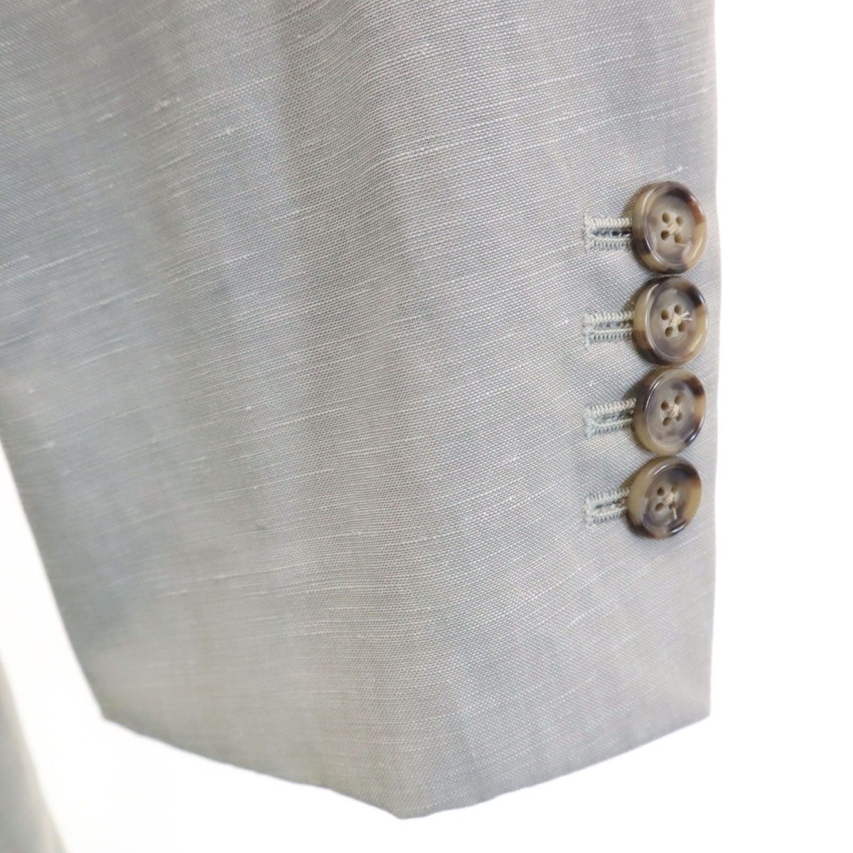 未使用 オリバー ウィックス グアベロ生地 テーラードジャケット 48 グレージュ ハンガー 衣類カバー付き メンズ