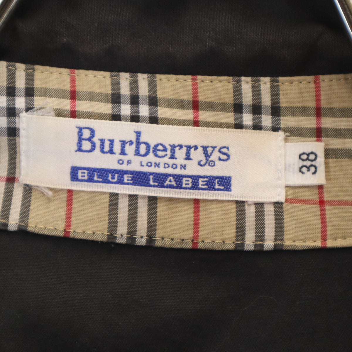Burberrys OF LOINDON BLUE LABEL バーバリーズ オブ ロンドン ブルーレーベル 90s オールド 長袖 シャツ 38 ブラック 三陽商会 レディース