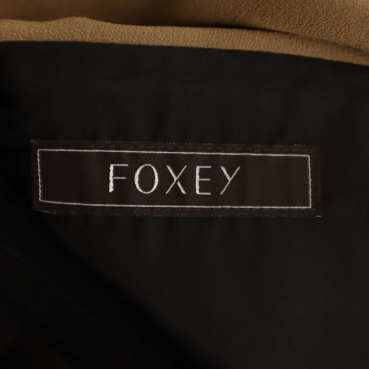 FOXEY フォクシー 日本製 シルクブレンド 長袖 シアー切替 ワンピース 38 ブラック レディース