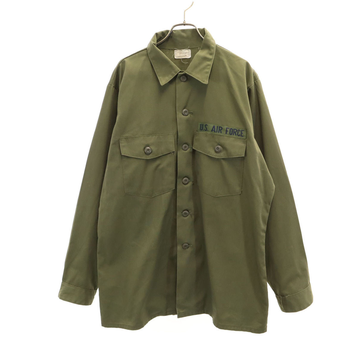 US ARMY アメリカ軍 70s DSA ヴィンテージ ユーティリティ 長袖 ユーティリティ シャツ 17 1/2-36 カーキ ミリタリー メンズ