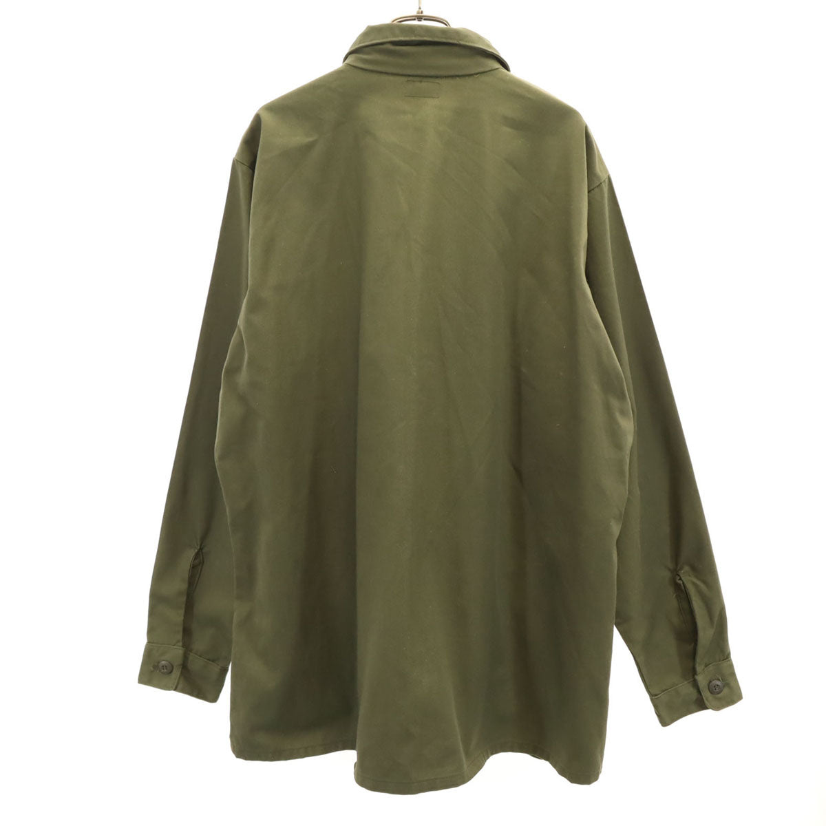 US ARMY アメリカ軍 70s DSA ヴィンテージ ユーティリティ 長袖 ユーティリティ シャツ 17 1/2-36 カーキ ミリタリー メンズ