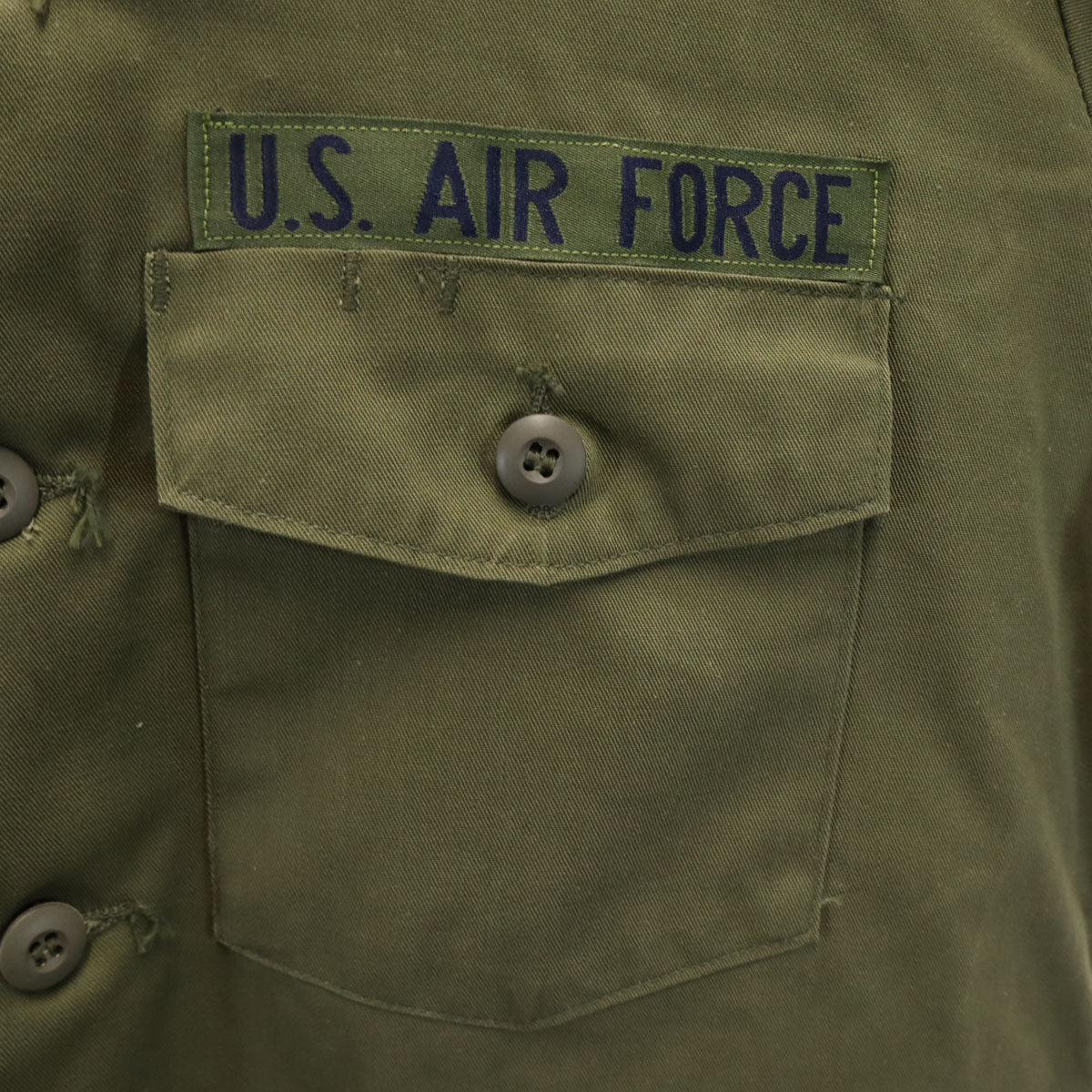 US ARMY アメリカ軍 70s DSA ヴィンテージ ユーティリティ 長袖 ユーティリティ シャツ 17 1/2-36 カーキ ミリタリー メンズ