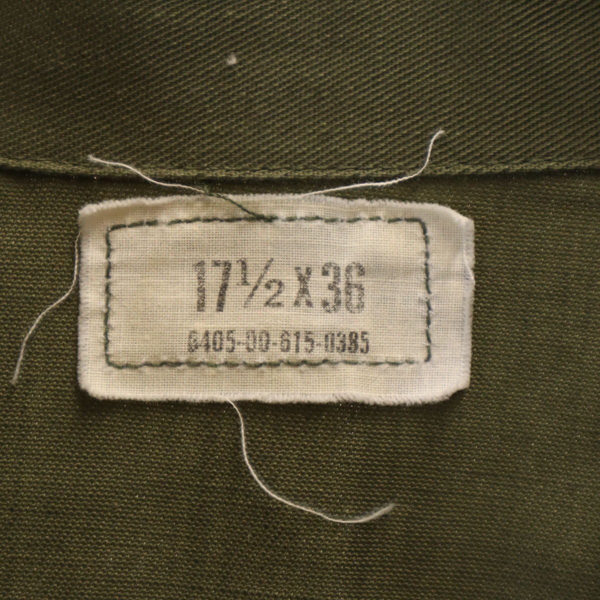 US ARMY アメリカ軍 70s DSA ヴィンテージ ユーティリティ 長袖 ユーティリティ シャツ 17 1/2-36 カーキ ミリタリー メンズ