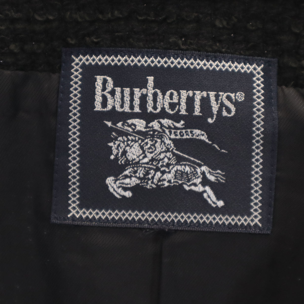 Burberrys バーバリーズ 90s オールド ツイード ノーカラージャケット 17BR ブラック レディース