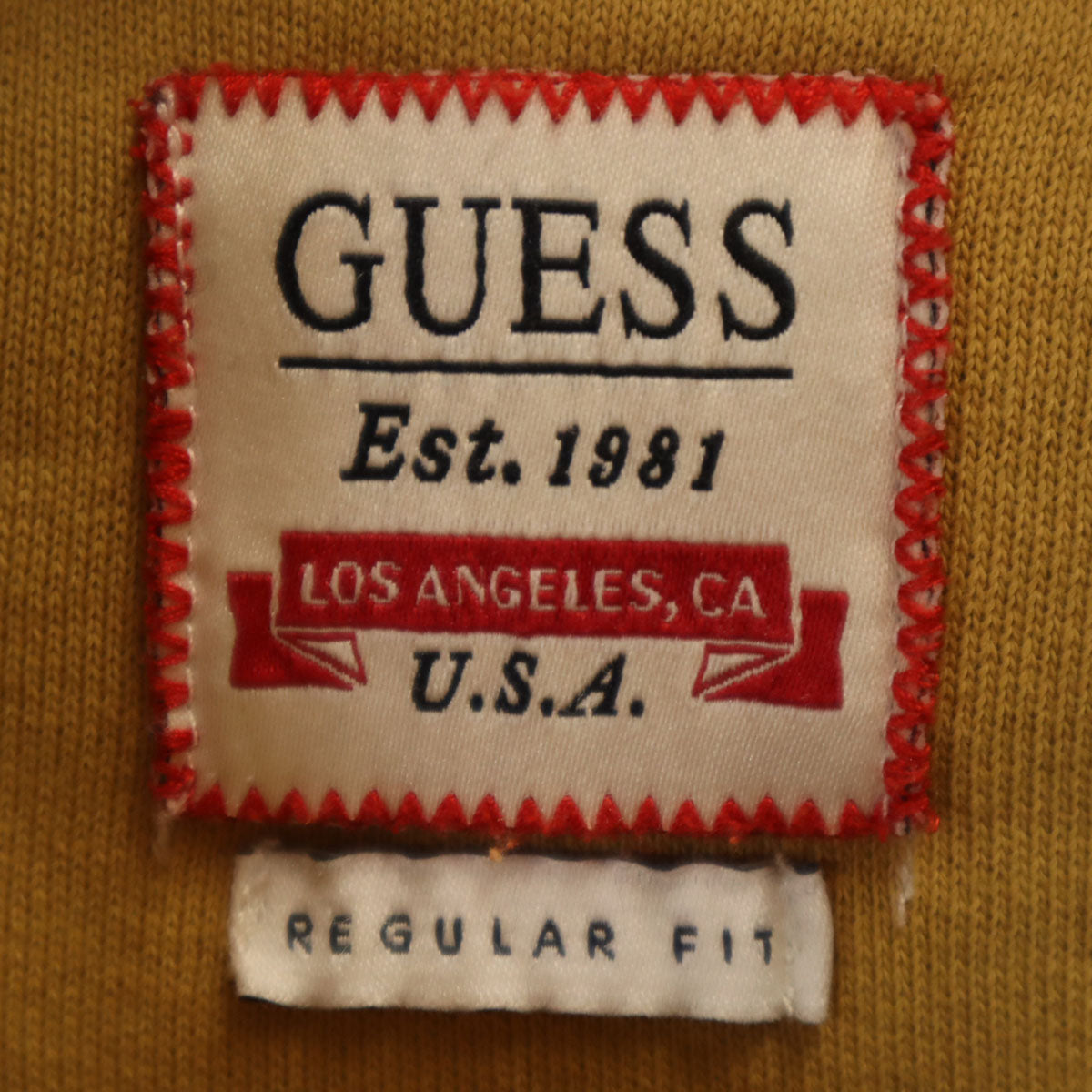 Guess ゲス 長袖 スウェットパーカー XL マスタード プルオーバー 裏起毛 メンズ