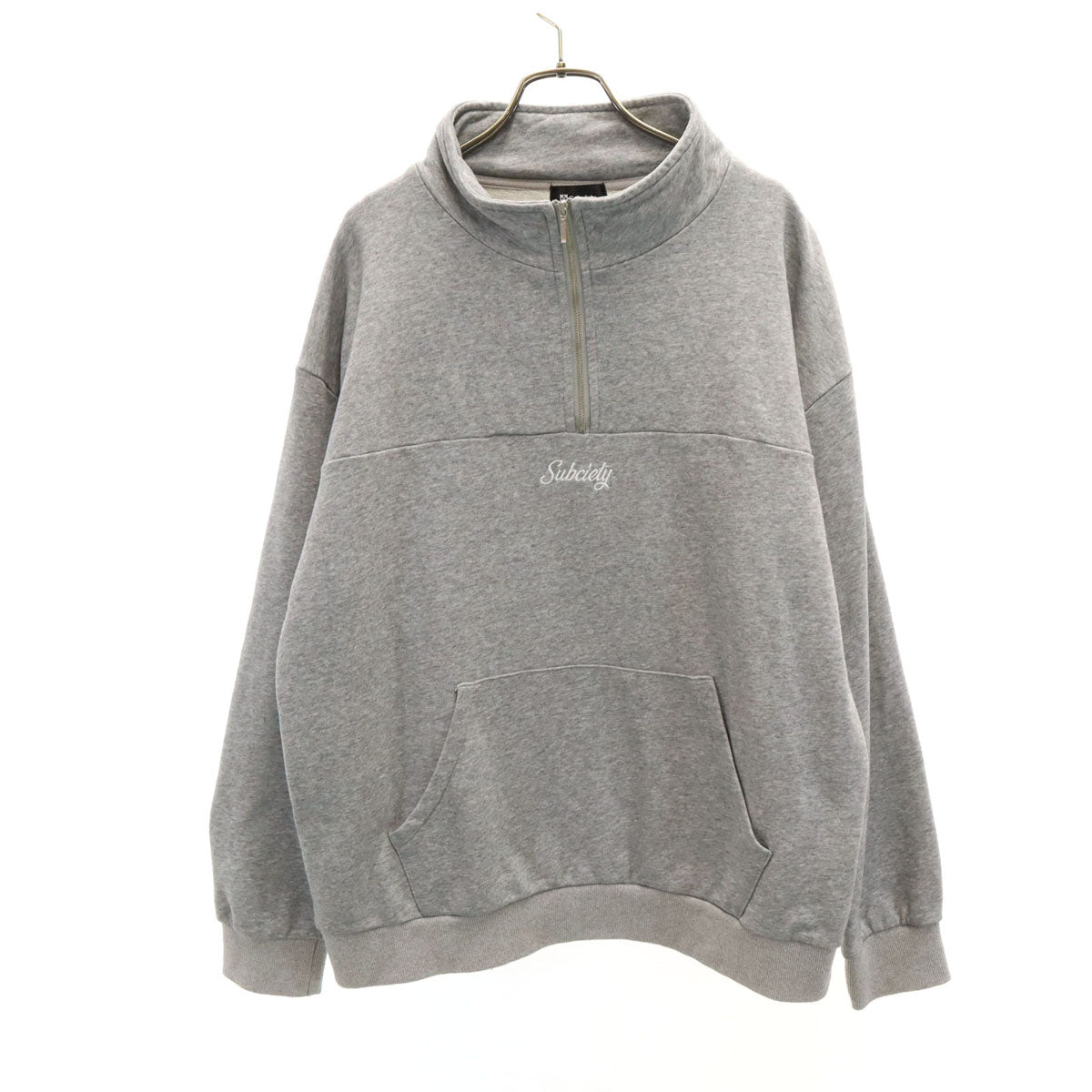 Subciety サブサエティ 長袖 ハーフジップ スウェット トレーナー M グレー メンズ