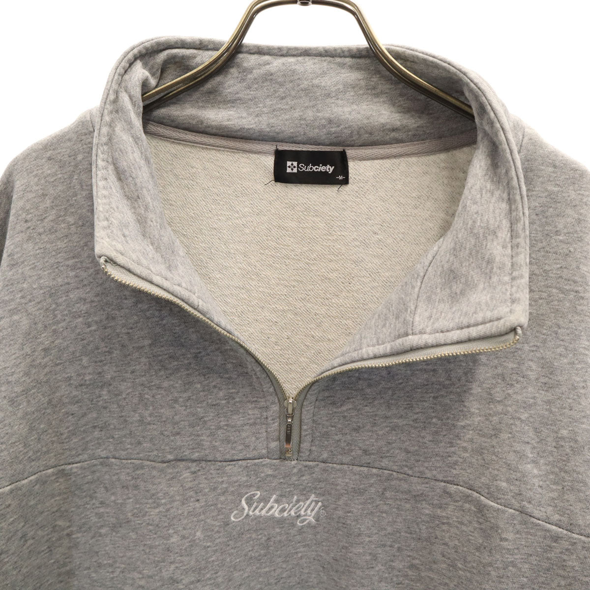Subciety サブサエティ 長袖 ハーフジップ スウェット トレーナー M グレー メンズ