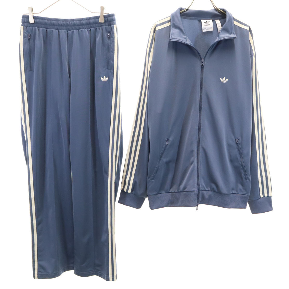 adidas アディダス トレフォイルロゴ トラックジャケット 上下 セットアップ M/S ネイビー系 ジャージ 3ライン メンズ