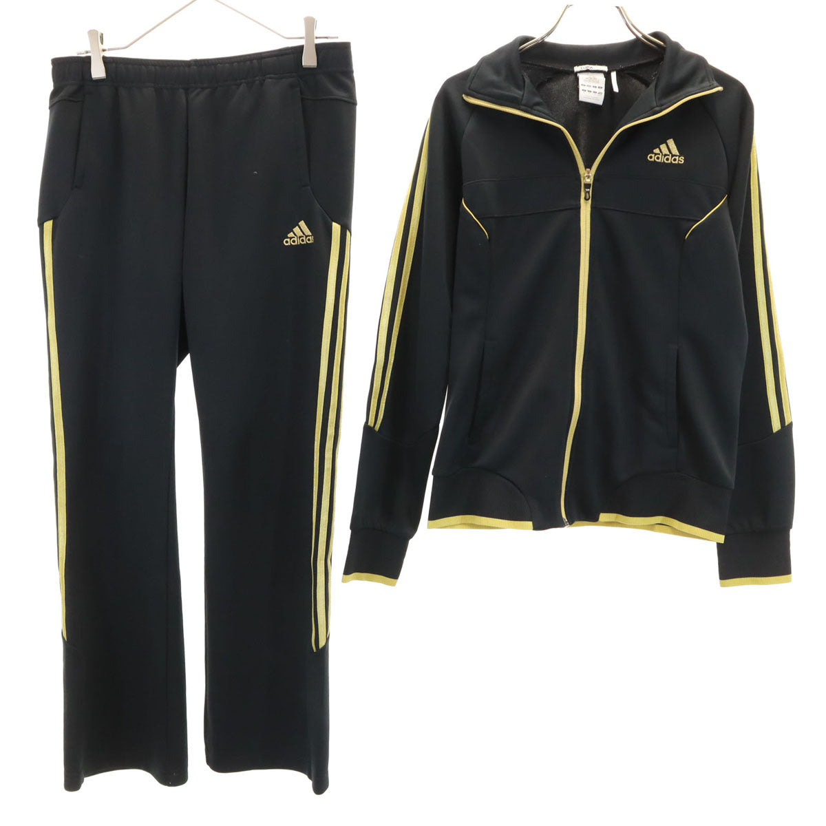 adidas アディダス トラックジャケット 上下 セットアップ M ブラック ジャージ レディース