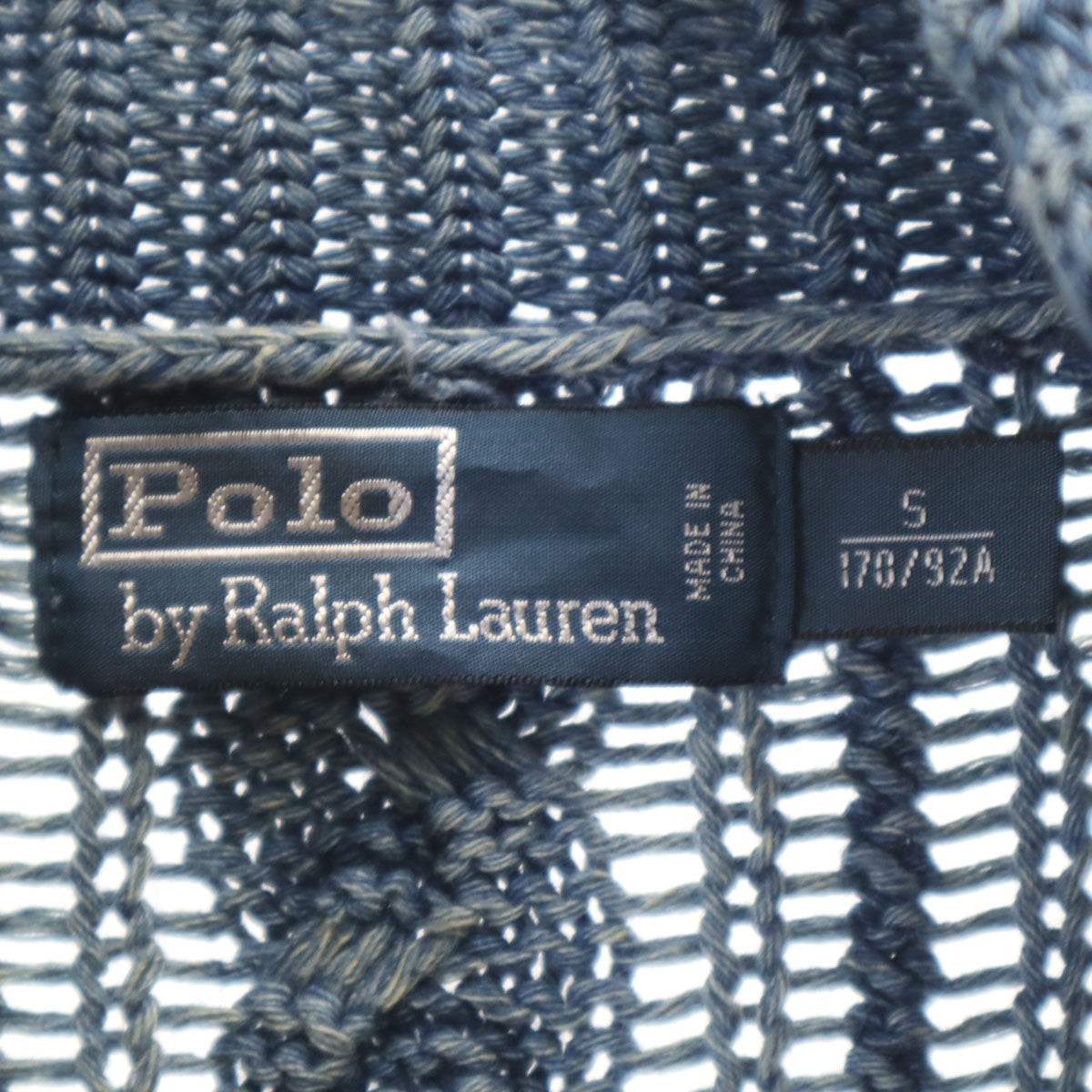 Polo by Ralph Lauren ポロバイラルフローレン 長袖 インディゴ 染め ショールカラー ニットカーディガン S ブルー メンズ