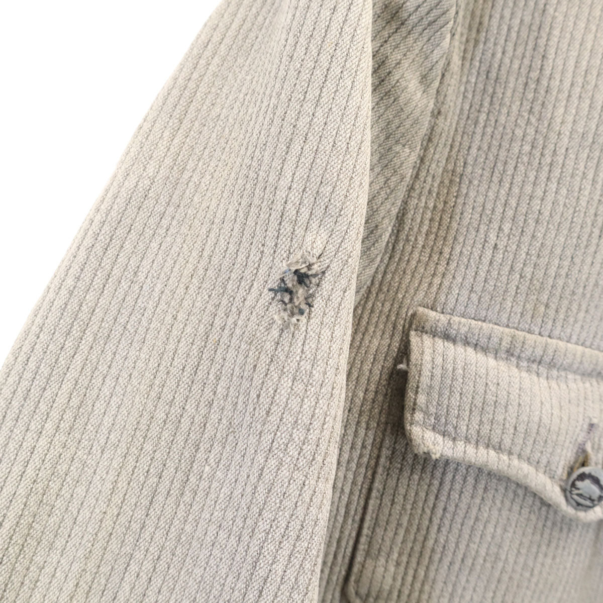 Dumont-d Urville デュモン デュルヴィル 40s フレンチヴィンテージ ヴィンテージ 動物ボタン ピケ ハンティングジャケット グレー メンズ
