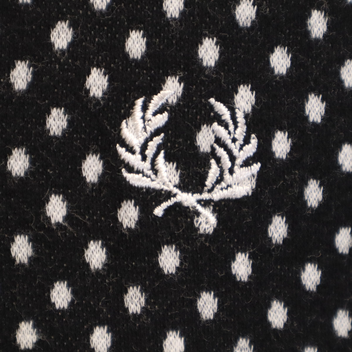 FRED PERRY フレッドペリー 日本製 ドット柄 ニットジャケット S ブラック 水玉 メンズ
