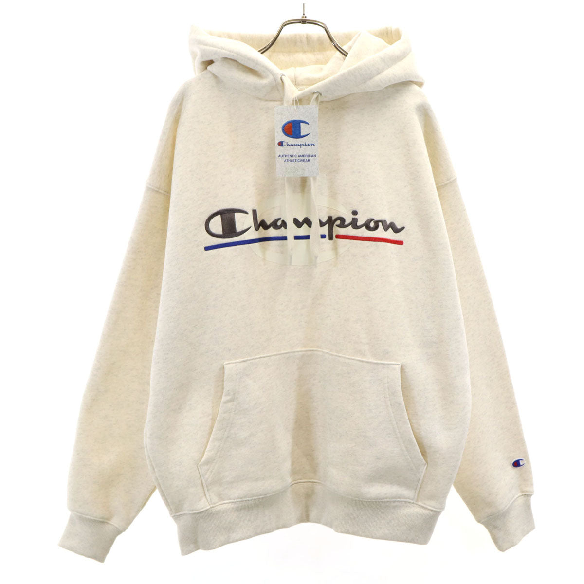 未使用 Champion チャンピオン 長袖 スウェットパーカー M アイボリー系 プルオーバー 裏起毛 メンズ