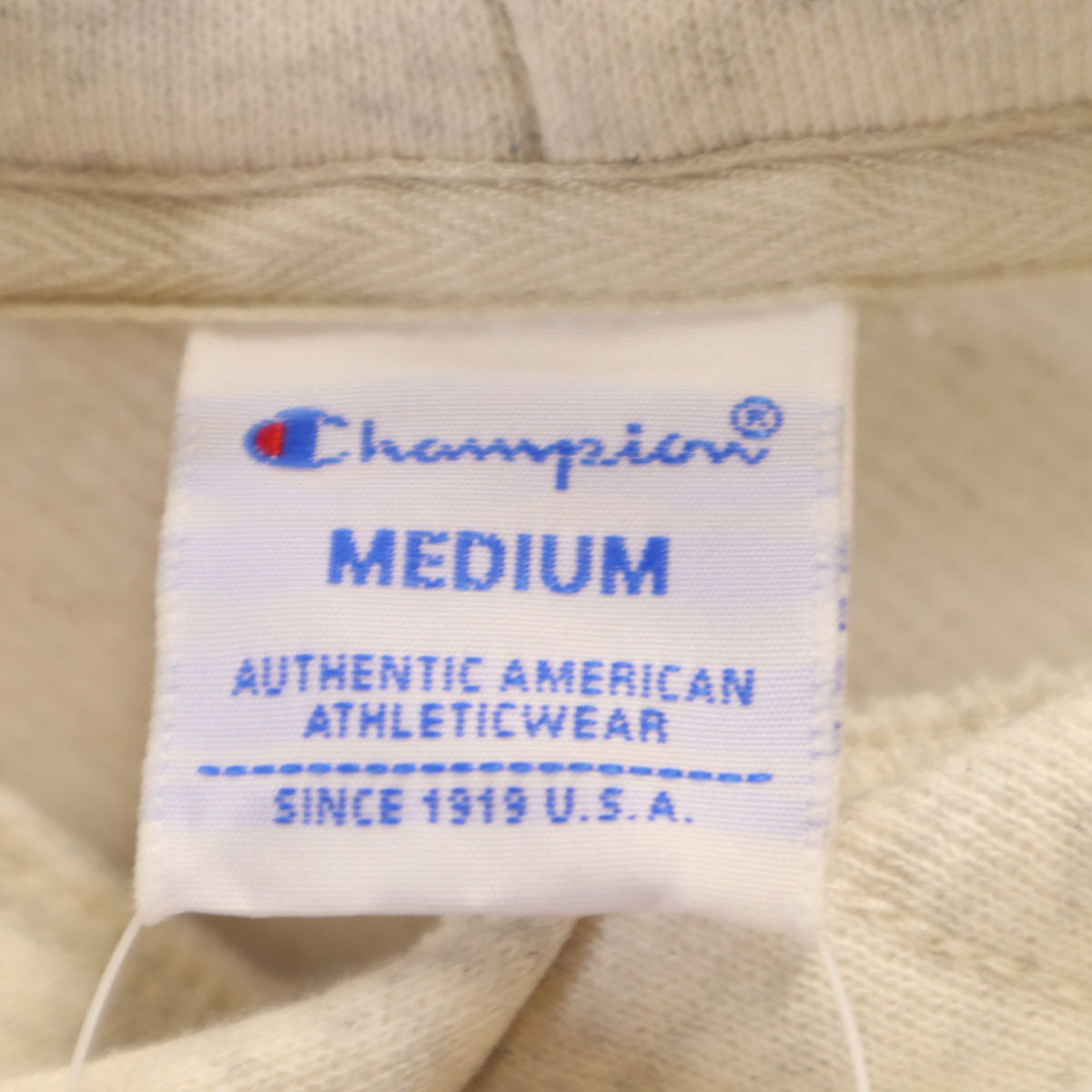 未使用 Champion チャンピオン 長袖 スウェットパーカー M アイボリー系 プルオーバー 裏起毛 メンズ