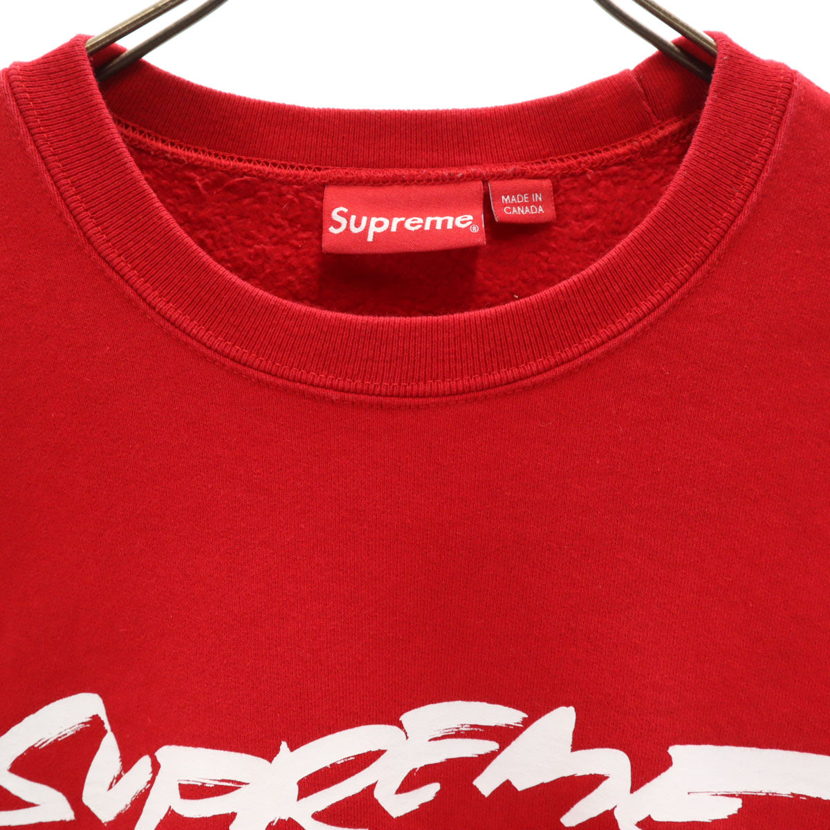 Supreme シュプリーム 21AW カナダ製 長袖 スウェット トレーナー M レッド 裏起毛 メンズ