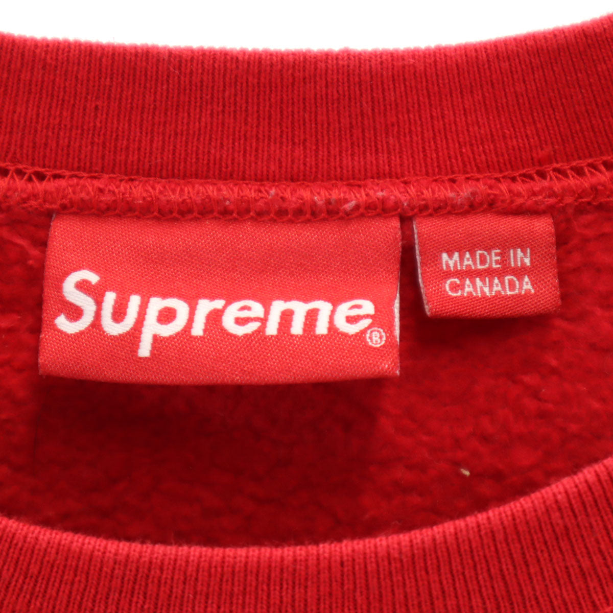Supreme シュプリーム 21AW カナダ製 長袖 スウェット トレーナー M レッド 裏起毛 メンズ