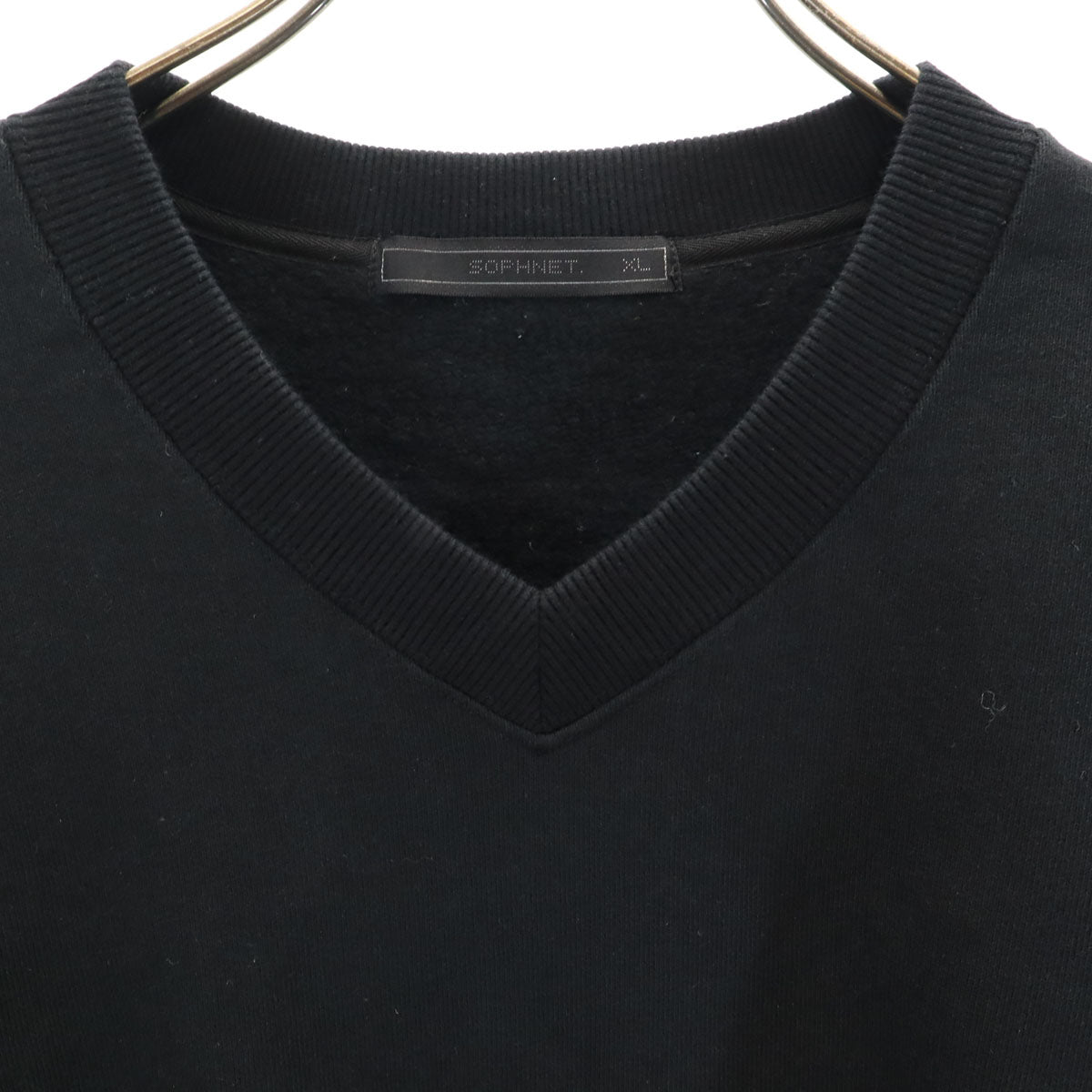 SOPHNET. ソフネット 日本製 長袖 スウェット Vネック トレーナー XL ブラック 裏起毛 メンズ