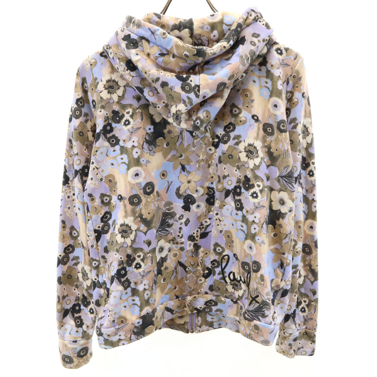 Paul+ Paul Smith ポールプラス ポールスミス 花柄 長袖 スウェット ジップパーカー M パープル レディース