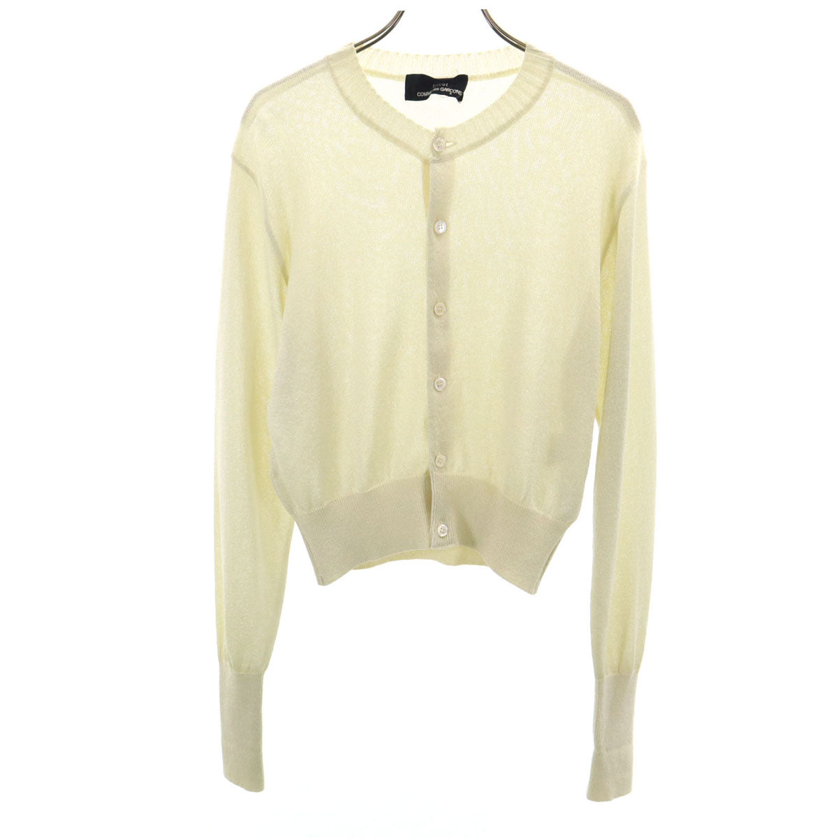 tricot COMME des GARCONS トリコットコムデギャルソン 1990年 90s 日本製 オールド 長袖 ニットカーディガン ライトイエロー系 レディース