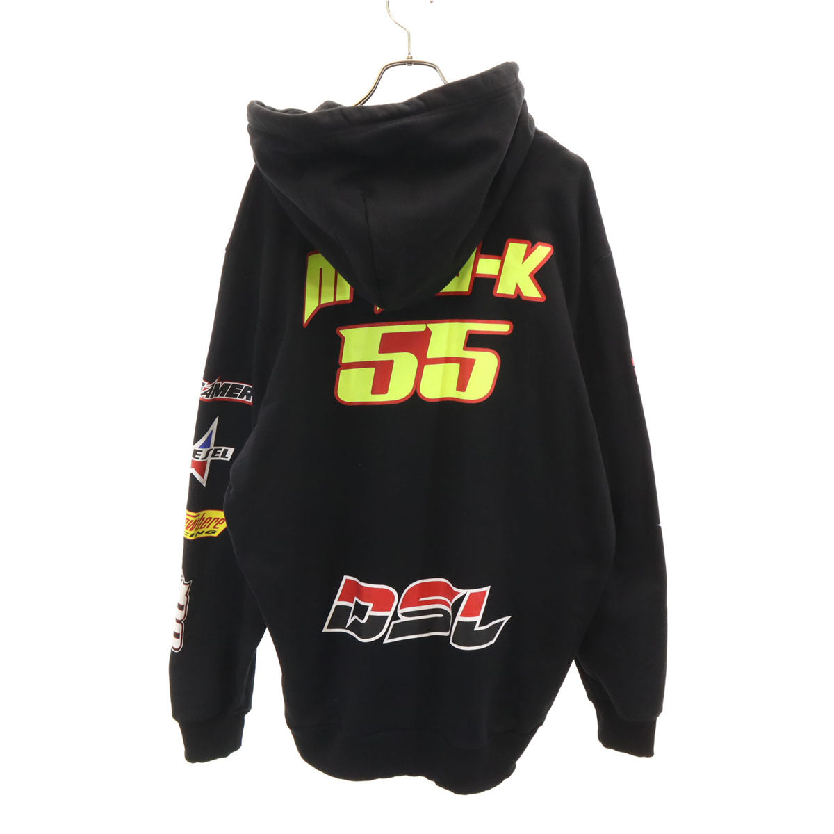 DIESEL ディーゼル ALPINESTARS アルパインスターズ コラボ ブルガリア製 長袖 スウェットパーカー XXL ブラック メンズ