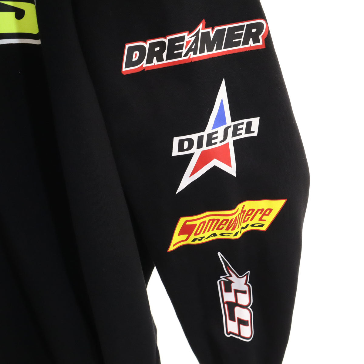 DIESEL ディーゼル ALPINESTARS アルパインスターズ コラボ ブルガリア製 長袖 スウェットパーカー XXL ブラック メンズ
