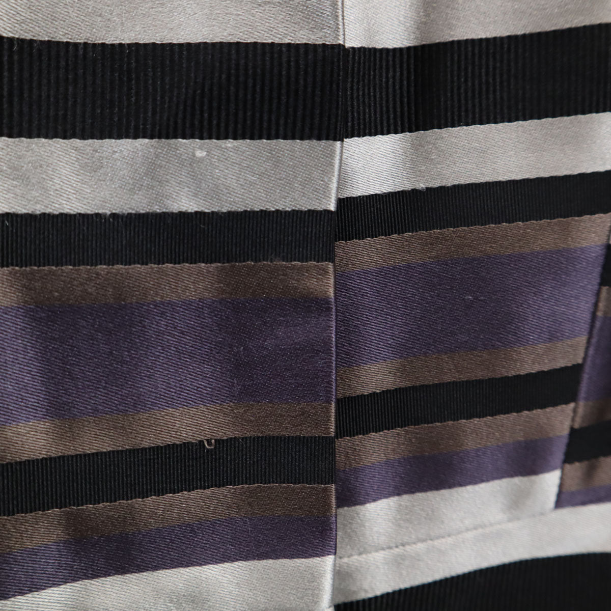 LOUIS VUITTON ルイヴィトン フランス製 シルクブレンド ボーダー柄 5分袖 ブラウス 38 パープル レディース