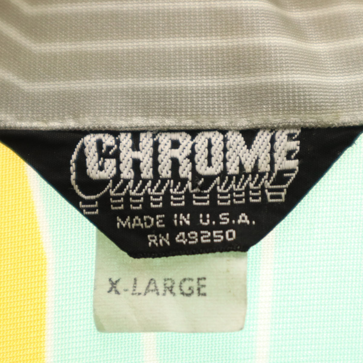 CHROME クローム 70s ヴィンテージ USA製 ストライプ柄 長袖 ボタンダウンシャツ XL メンズ