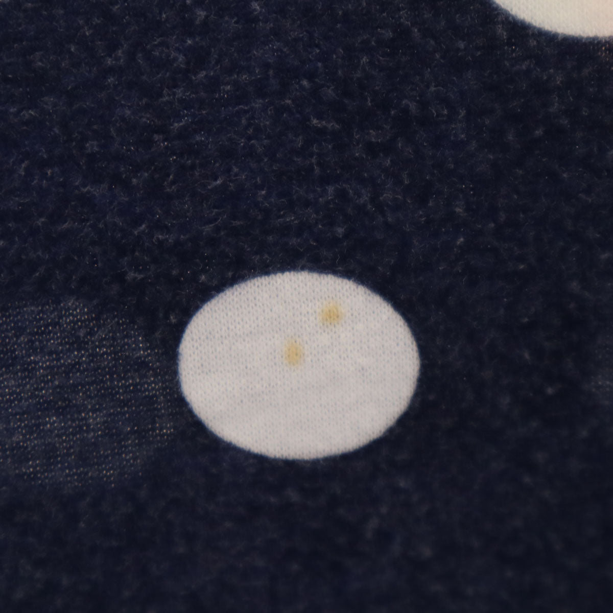 tricot COMME des GARCONS トリココムデギャルソン ドット オレンジ柄 7分袖 ボートネック カットソー S ネイビー レディース